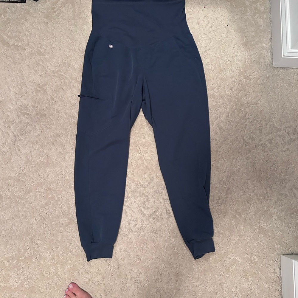 Figs Technical Collection maternity jogger scrubs in marine blue